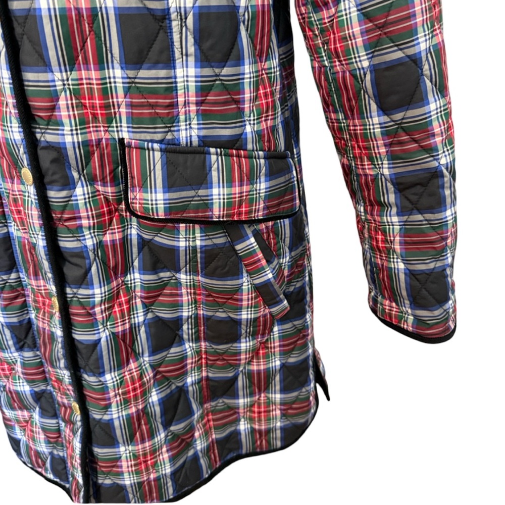 Talbots Plaid Long Quilted Jacket - image 6